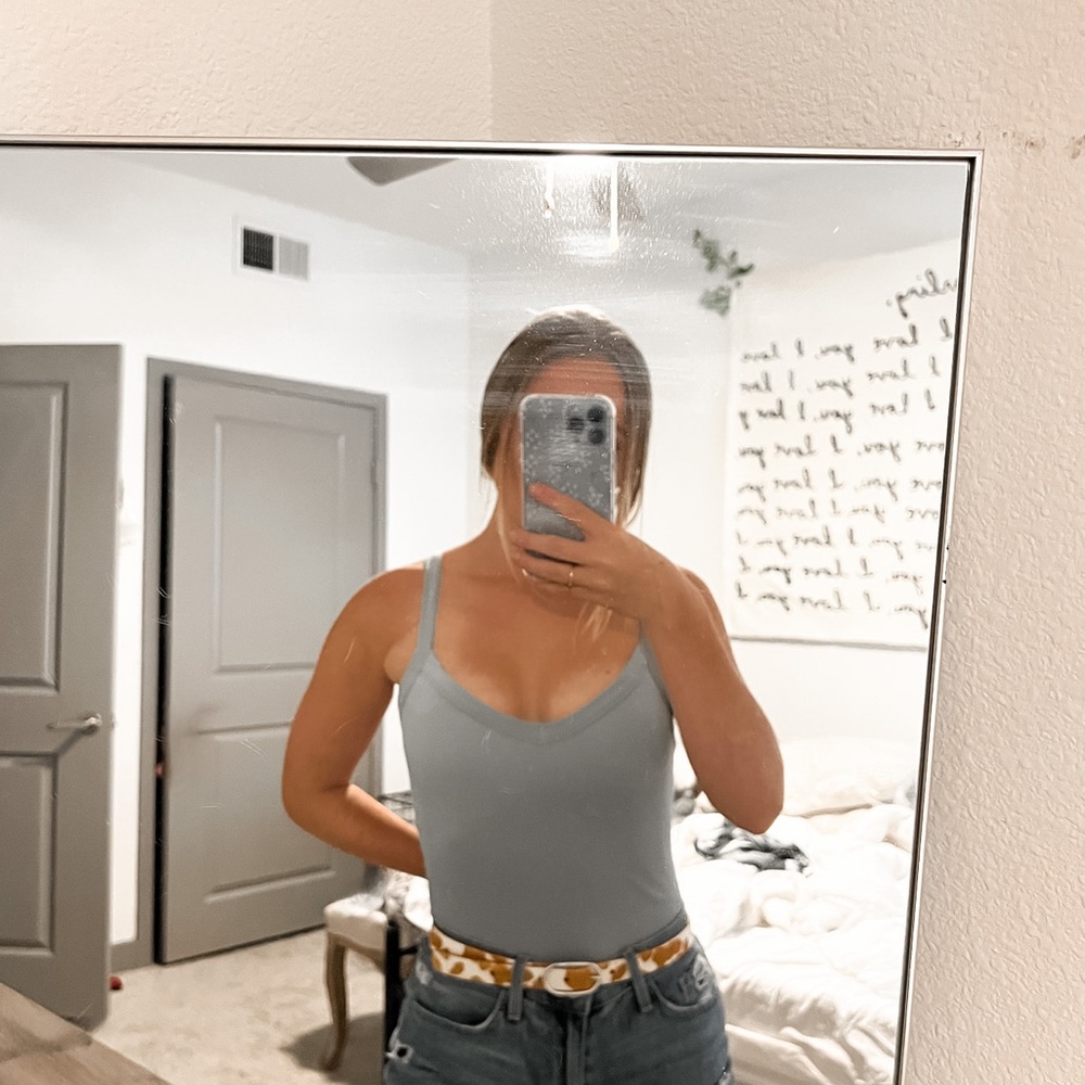 Pale dusty blue body suit